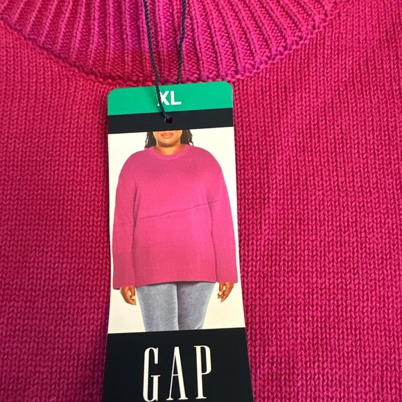GAP Women's Crewneck Long Sleeve Wool Blend Cotton Pullover, Pink,‎ Size XL - Picture 3 of 8